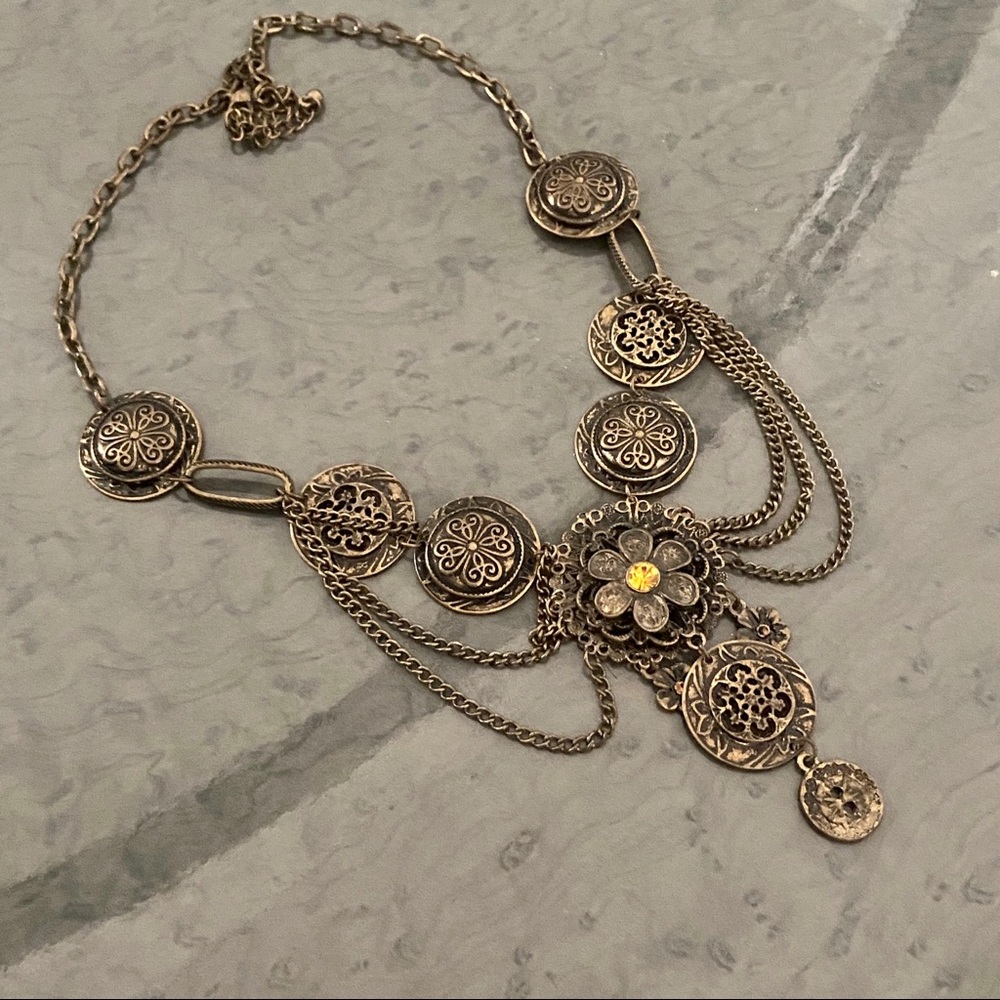 Bronze Chain Necklace - Vintage Style